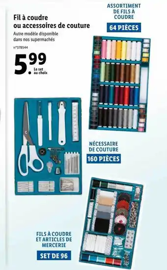 Lidl Fil à coudre ou accessoires de couture offre