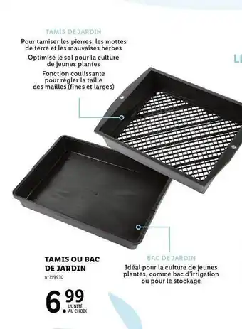 Lidl Tamis ou bac de jardin offre