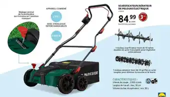 Lidl Scarificateur-aérateur de pelouse électrique parkside offre
