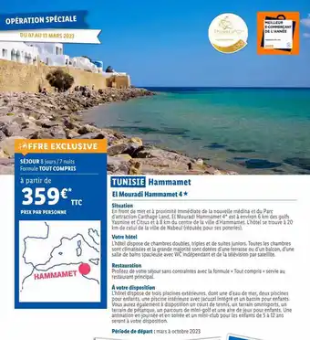 Lidl Tunisie hammamet : el mouradi hammamet 4* offre