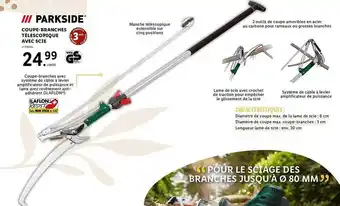 Lidl Coupe-branches télescopique avec scie parkside offre