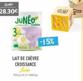 Naturalia Lait de chèvre croissance junéo offre
