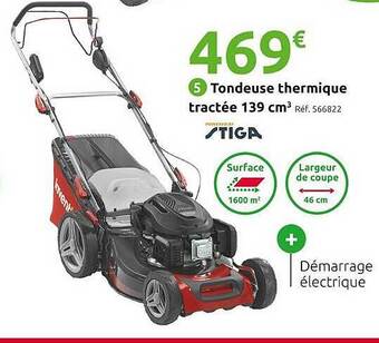 Mr Bricolage Tondeuse thermique tractée 139 cm³ inventiv offre