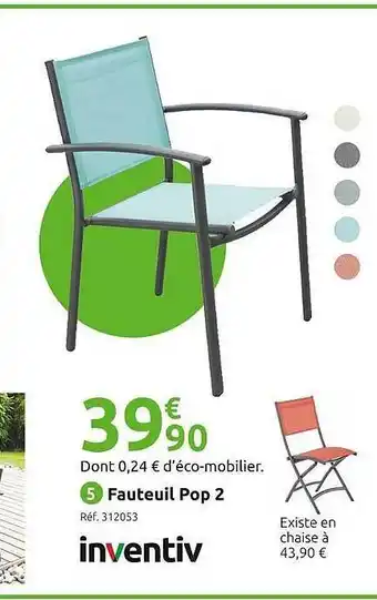 Mr Bricolage Fauteuil pop 2 inventiv offre