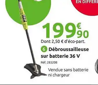 Mr Bricolage Débroussailleuse sur batterie 36v ryobi offre