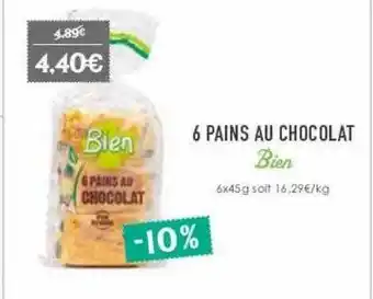 Naturalia 6 pains au chocolat bien offre