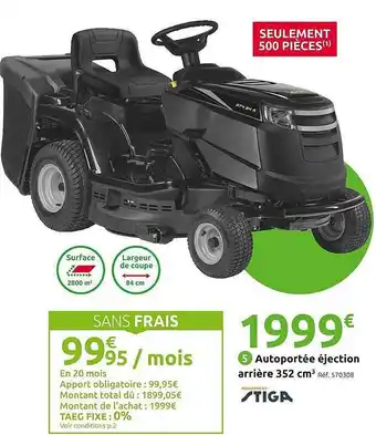 Autoportée éjection arrière 352 cm³ stiga