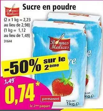 Norma Sucre en poudre bonnes malices offre