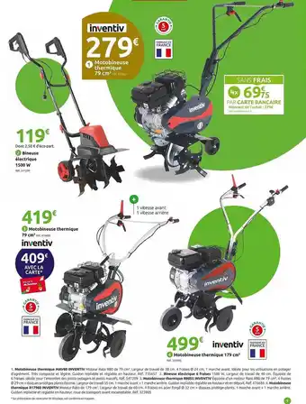 Mr Bricolage Motobineuse thermique 79 cm³ inventiv, bineuse électrique 1500w, motobineuse thermique 79 cm³ inventiv, motobineuse thermique offre