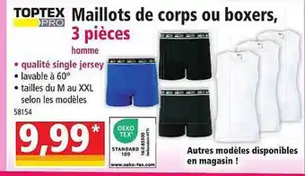 Norma Maillots de corps ou boxers, 3 pièces toptex pro offre