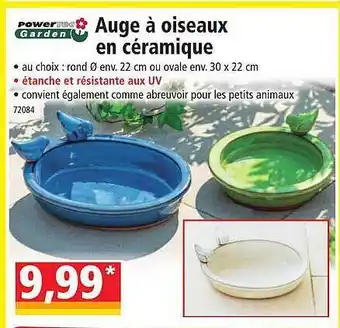 Norma Auge à oiseaux en céramique powertec garden offre