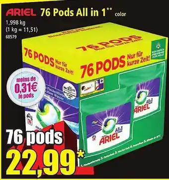 Norma 76 pods all in 1 ariel offre