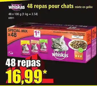Norma 48 repas pour chats mixte en gelée whiskas offre