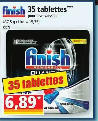 Norma 35 tablettes pour lave-vaisselle finish offre