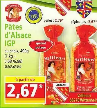 Norma Pâtes d'alsace igp valfleuri offre
