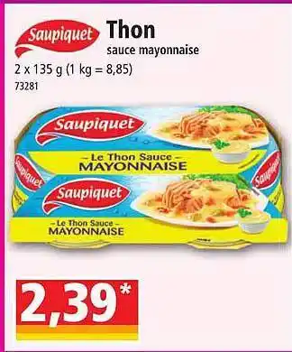 Norma Thon sauce mayonnaise saupiquet offre