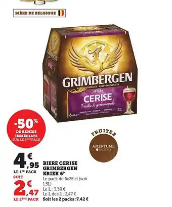 Super U Bière cerise grimbergen kriek 6° offre