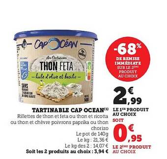 Super U Tartinable cap océan offre