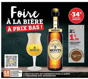 Super U Bière blonde 3 monts 8.5° offre
