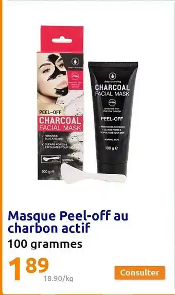 Action Masque peel-off au charbon actif offre