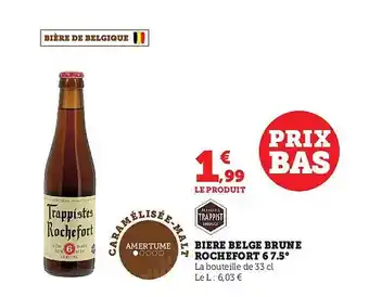 Super U Bière belge brune rochefort 6 7.5° offre