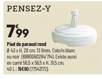 Bricorama Pied de parasol rond offre