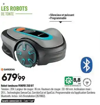 Bricorama Robot tondeuse minimo 250 bt gardena offre