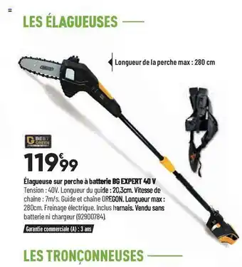 Bricorama Élagueuse sur perche à batterie bg expert 40v best green offre
