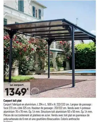 Bricorama Carport toit plat offre