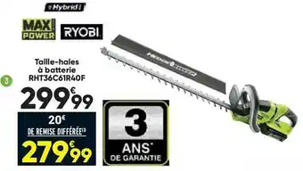 Bricorama Taille-haies à batterie max power, ryobi offre