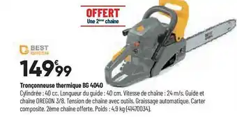 Bricorama Tronçonneuse thermique bg 4040 best green offre