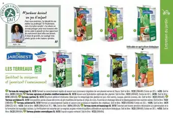 Bricorama Terreau de rempotage 5l, terreau agrumes et plantes méditerranéennes 5l jardibest, terreau cactées jardibest, terreau orchidé offre
