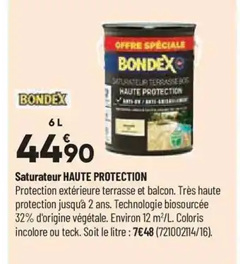 Bricorama Saturateur haute protection bondex offre
