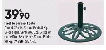 Bricorama Pied de parasol fonte offre