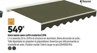 Bricorama Store banne semi-coffre motorisé livia offre
