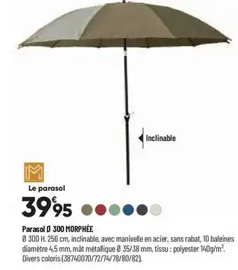 Bricorama Parasol ø 300 morphée offre
