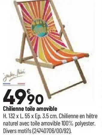 Chilienne toile amovible