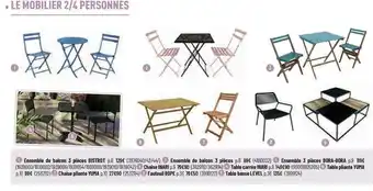 Bricorama Ensemble de balcon 3 pièces bistrot, ensemble de balcon 3 pièces, ensemble 3 pièces bora-bora, chaise inari, table carrée ina offre