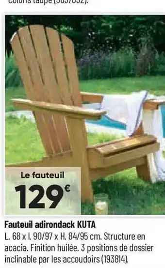 Fauteuil adirondack kuta