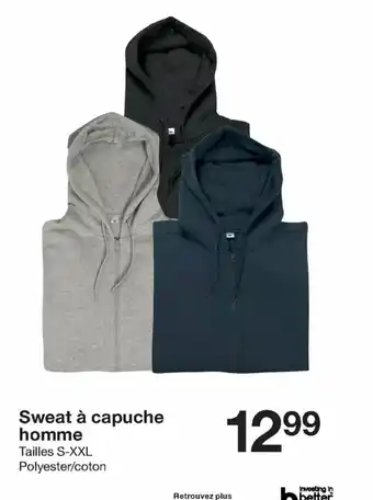 Zeeman Sweat a capucge homme offre