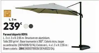Bricorama Parasol déporté roma offre
