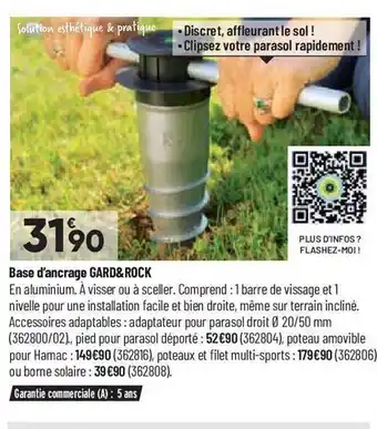 Base d'ancrage gard & rock