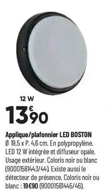 Bricorama Applique-plafonnier led boston offre