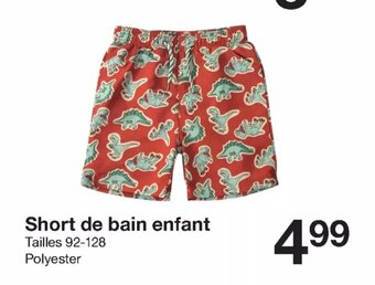Zeeman Short de bain enfant offre