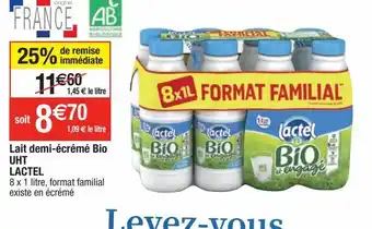 Cora x Carrefour Lait demi-écrémé lactel offre