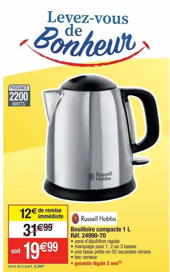 Cora x Carrefour Bouilloire russell hobbs offre