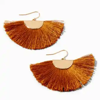 Claire's Pendantes éventail orange 2,5 cm couleur dorée offre