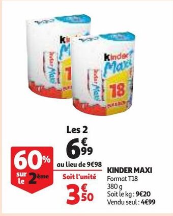 Auchan Supermarché Kinder maxi offre