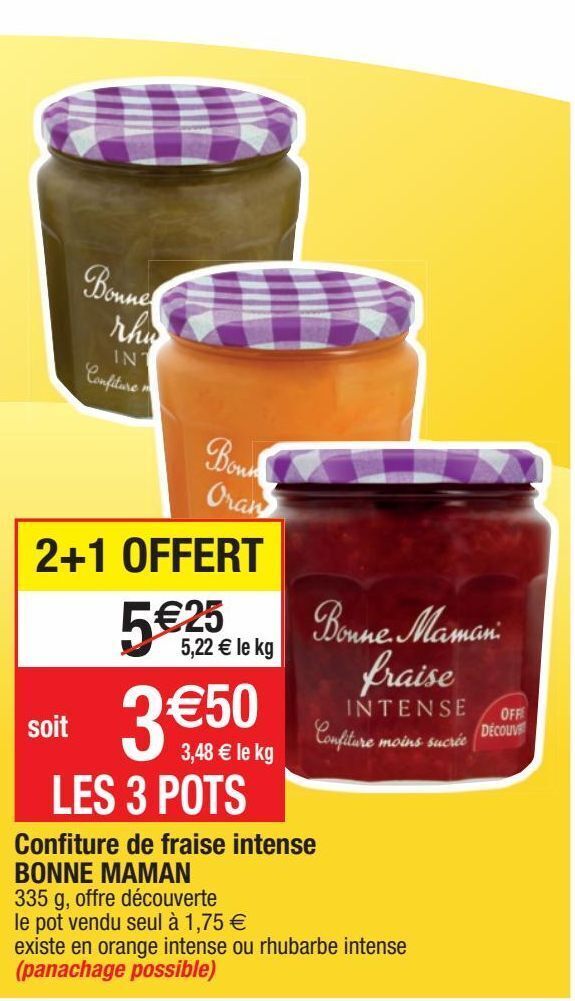 Promo Confiture de fraise bonne maman chez Cora