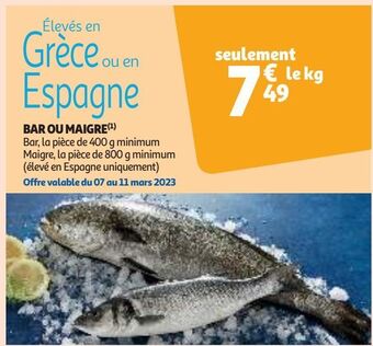 Auchan Supermarché Bar ou maigre offre
